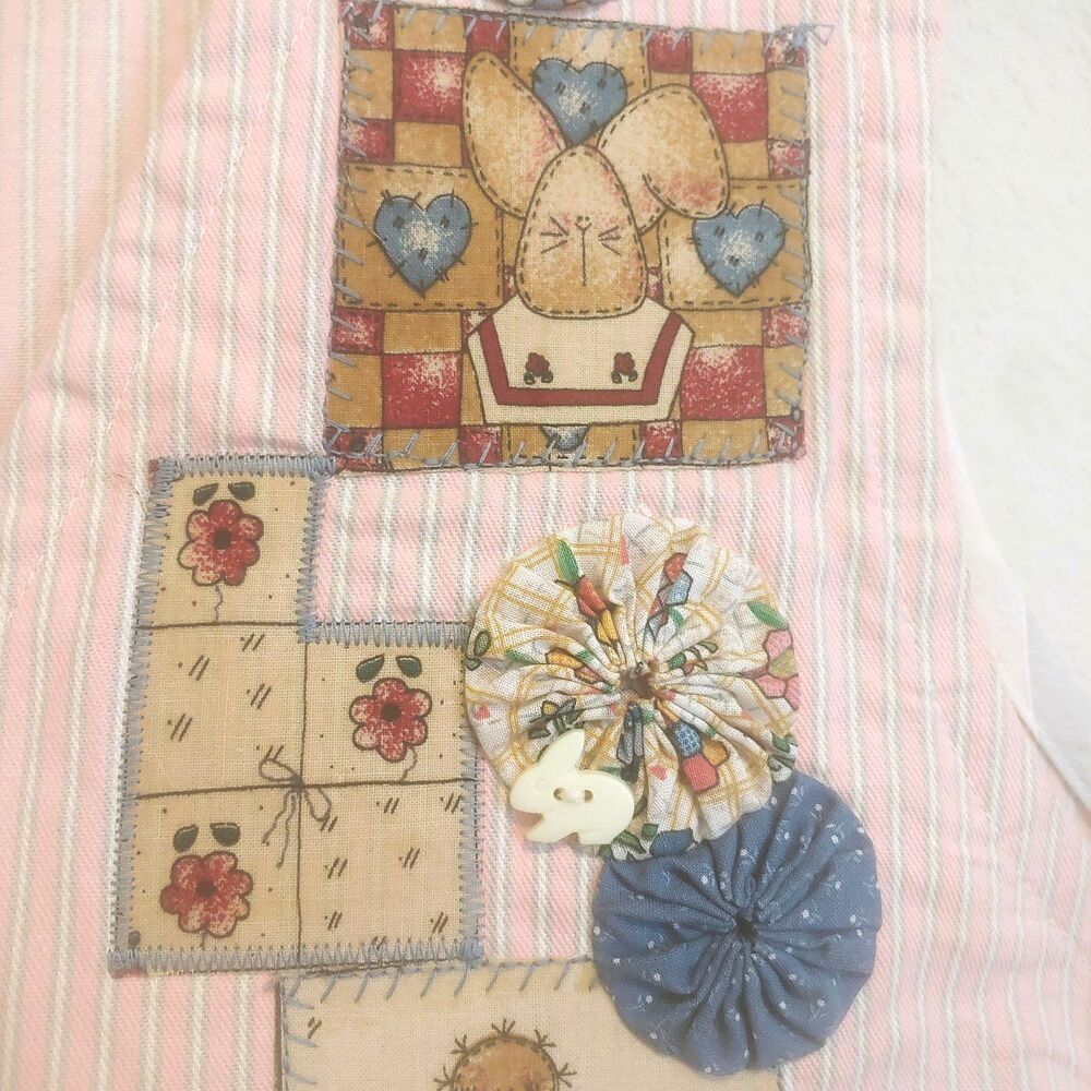VTG Handmade Vest Country Farm Animals Button Patchwork Applique Cottagecore - Picture 3 of 8